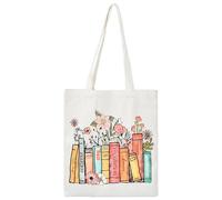 volumoon Sacs Fourre Tout à Fleurs, Sac en Toile de Coton, Sac en Tissu Imprimé, Sacs Fourre Tout Esthétiques, Respectueux de L'environnement, Sac Fourre Tout pour L'école, Travail, Plage