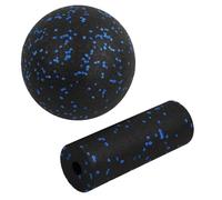 Volumoon Set Massage Fascias (Balle de Massage 12cm + Mini Rouleau de Massage), Balle d'Automassage, Balle en Mousse Pour Massage des Trigger Points, Relaxation Musculaire et Soulage Douleur (Bleu)