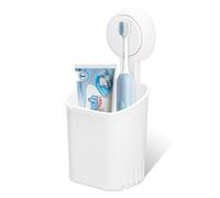 volumoon Support de Brosse à Dents à Ventouse,Porte Brosse à Dents Mural,Support Brosse a Dent avec Ventouse,Support de Dentifrice et de Rasoir,Charge Max de 5 KG,pour Cuisine,Salle de Bains