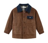 Volunboy Veste en Velours Côtelé pour Garçon, Manteau en Pur Coton, 2-5 Ans | Doublure Intégrale, Col Contrasté, Poches Multiples, Boutonnage Devant, Coupe Régulière, Vintage, Inspiration Britannique