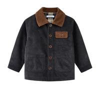 Volunboy Veste en Velours Côtelé pour Garçon, Manteau en Pur Coton, 2-5 Ans | Doublure Intégrale, Col Contrasté, Poches Multiples, Boutonnage Devant, Coupe Régulière, Vintage, Inspiration Britannique