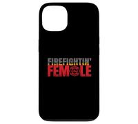 Volunteer Firefighter Emblem Logo Gift Fire Fighting Female Coque pour iPhone 13