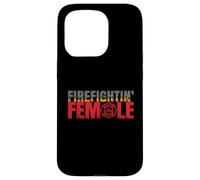 Volunteer Firefighter Emblem Logo Gift Fire Fighting Female Coque pour iPhone 15 Pro