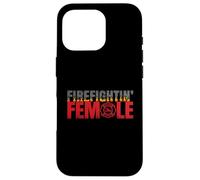 Volunteer Firefighter Emblem Logo Gift Fire Fighting Female Coque pour iPhone 16 Pro