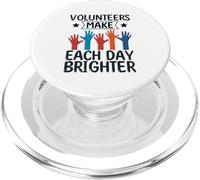Volunteers Make Each Day Brighter Social Worker Volunteer PopSockets PopGrip pour MagSafe