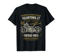 Voluntown CT USA Style rétro vieilli Motif moto T-Shirt