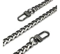 VOLURE Bande multicolore pour prolonger la chaîne, Chaîne de rechange en métal multicolore for sac à main, 20-120 cm(Schwarz,20cm)
