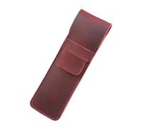 VOLURE Étui à stylos Vintage Fait Main, Leather Pen and Pencil Case Multicolor(Red-s)