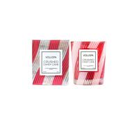 Voluspa Crushed Candy Cane Classic Candle with Textured Glass (Bougie classique en forme de canne à sucre écrasée avec verre texturé)