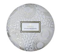 Voluspa Cuvée étincelante - Bougie en étain à 3 mèches, 340,2 g, durée de combustion de 40 heures, cire de noix de coco pour une combustion propre, fabriquée à la main aux États-Unis