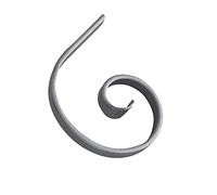 Volute demi C 115x110mm plat de 14x6mm extrémité intérieure forgée pattes d'oies