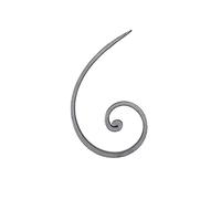 Volute demi C 165x105mm plat de 16x6mm extrémité formée à chaud à noyau