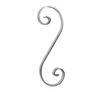 Volute S 300x100mm plat 14x5mm aluminium extrémités écrasées pattes d'oies