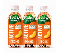 VOLVIC Eau Plate Aromatisée Pêche Vitamin+ Active 75cl (Lot de 3)