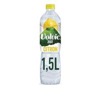 VOLVIC - Eau Plate Rafraîchissante au Zeste de Citron, Saveur Légère et Naturelle (1,5L) - Le Lot De 4