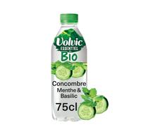 VOLVIC Essentiel Eau Plate Aromatisée Concombre Menthe Basilic Bio 75cl