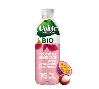 VOLVIC Infusion Eau Plate Aromatisée Hibiscus Litchi Passion Bio 75cl