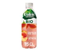 VOLVIC Infusion Eau Plate Aromatisée Infusion Thé Noir Pêche Bio 75cl