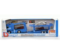 Volvo Fh16 Globetrotter 750 XXL Bleu + Porsche 911 Gt2 1:43 Modèle BBURAGO