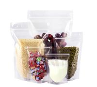 VOLWCO 100 Sacs Transparents Dressés pour Aliments, Pochettes dressées réutilisables avec Fermetures à glissière, Sac d'emballage de l'encoche à déchirure Thermo, Sac Sachet Bonbon Sachet Biscuit