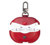 VOMA Étui en cuir pour Beats Studio Buds 2021, coque de protection intégrale en cuir souple avec porte-clés compatible avec Apple Beats Studio Buds Rouge