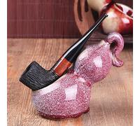 Vomdeson Pipe à tabac en chêne faite à la main - Kit parfait pour les débutants à fumer avec coffret cadeau et accessoires (A)