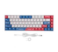 Vomeko 68 Key Keyboard mécanique Switch Blue Switch RVB RV Clavier de Jeu sans Fil/Filaire avec Batterie 3000mAh, Touches swappables Chaudes pour PC M Android iOS (Blanc)