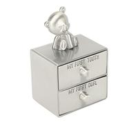 Vomeko Boîte à Dents en Argent, Boîte à Dents de Bébé, Coffret Souvenir de Première Dent et Boucle de Bébé, Boîte de Fée des Dents, C adeau de Baptême pour Enfants pour Nouveau-né