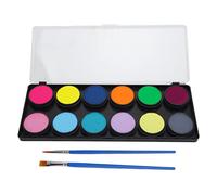 Vomeko Ensemble de 12 couleurs de peinture pour le corps et le visage, palette d'huile de peinture pour le corps et le visage, peinture corporelle à base d'eau, maquillage pour le