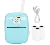 Vomeko Mini imprimante Hand Held Pocket Pocket Student Mauvaise Question Photo Photo PRINTION Équipement, Listing de Forage, Notes, Journal, Voyage (Blue (with Silicone Rope))