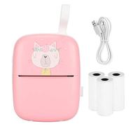 Vomeko Mini imprimante Hand Held Pocket Pocket Student Mauvaise Question Photo Photo PRINTION Équipement, Listing de Forage, Notes, Journal, Voyage (Pink (with Silicone Rope))