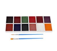 Vomeko Palette de peinture corporelle pour le visage 12 couleurs, tatouage sûr non toxique, pour Halloween, costume de Noël, maquillage de fête, peinture professionnelle pour le