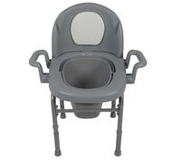 Vomeko Portable Toilet Commode, Bedside Commode Toilet Steel Pipe Structure Non Slip Anti Rollover Height Adjustable Toilet Chair Seating for Adult