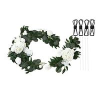 Vomeko Set 2 Set Artificial Dusty Rose Flowers Swag Swag, Rose Shape Life Live Livid Couleur sans Odor décorations de Fleurs de Bienvenue, pour la cérémonie de Mariage (18063-BS)