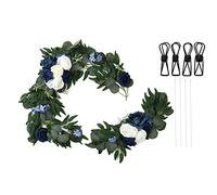 Vomeko Set 2 Set Artificial Dusty Rose Flowers Swag Swag, Rose Shape Life Live Livid Couleur sans Odor décorations de Fleurs de Bienvenue, pour la cérémonie de Mariage (18063-BS+BL)