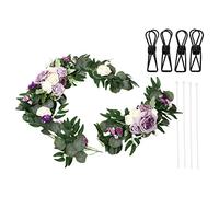 Vomeko Set 2 Set Artificial Dusty Rose Flowers Swag Swag, Rose Shape Life Live Livid Couleur sans Odor décorations de Fleurs de Bienvenue, pour la cérémonie de Mariage (18063-SZ)