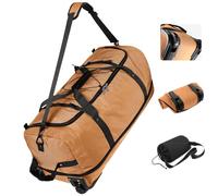 Vomgomfom Sac de voyage pliable à roulettes souple de 81,3 cm, extensible de 110 l à 140 l avec 2 roues et plusieurs poches, B-marron., Sac de sport
