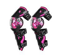 VOMI Genouillère Moto Femmes, Noir Rose, Protection Genoux Tibia VTT Adulte Protège-Genoux de Moto Cross Flexible Ajustable Protège-Tibias pour Enduro Motocross Skateboard Roller BMX Scooter