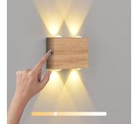 VOMI Lampe Murale Sans Fil Rechargeable USB LED Applique Murale Intérieure Batterie de 4000mAh Toucher Dimmable 3000K Lumière chaude pour Chambre Installation Sans Perçage