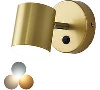 VOMI Liseuse Lampe Dimmable Applique avec Interrupteur Lampe de Chevet Chambre Rotatif Lampe Murale Intérieur Petit Métal LED Mur Lumière Moderne pour Salon Salle d'étude Bureau,D'or