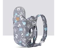 VOMI Porte-bébé avec Amovible Fond de Panier, Ergonomique Porte Bébé Dorsal Multifonctionnel Coton Confortable Respirant Double Epaule Sangle Réglable pour Nouveau-né Bébé 0-36 mois 3.5-20kg,Gris