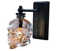 VOMI Skull Bones Lampe Murale, Applique Murale Vintage Tête de Mort Crâne Abat-jour en Verre E14 Éclairage mural pour Chambre à Coucher Escalier Hôtel Loft Bar Fête Halloween Décoration Ghost
