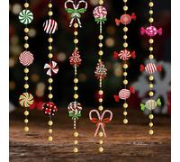 Vomika 3PCS Décorations pour fête Candy, Guirlande de sucettes Sweet Candy Cane, Bannière en Papier à Suspendre, pour Sapin de Noël, cheminée, Fête à la Maison, Fournitures pour fêtes