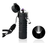 VOMONO Briquet Arc LED Portable Extérieur Lampe de Poche Plasma Coupe-Vent Briquet Rechargeable USB Lanterne Camping Escalade Cadeaux Homme