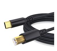 Vomtaric Câble Lmprimante USB C 2 m, Câble USB C vers USB B compatible Thunderbolt 3/4, Câble Scanner USB Type C Nylon Tressé 480 Mbps pour Imprimante Scanner DAC Disque Dur Externe MacBook iPad PC