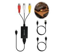 Vomtaric Convertisseur AV vers HDMI avec Câbles RCA et HDMI, Adaptateur Composite CVBS vers HDMI 720P 1080P, Convertisseur Audio Vidéo Analogique vers Numérique pour PS2 N64 Xbox DVD VHS VCR