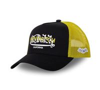 Von Dutch Casquette Homme & Femme Black, Casquette Trucker Ajustable avec Snapback, Noir, Jaune, Blanc, Taille TU