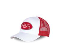Von Dutch Casquette homme & femme, casquette trucker BM, ajustable par snapback - blanc, rouge (tour de tête de 55, 5 à 60 cm)