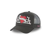 Von Dutch Casquette Homme & Femme, Casquette Trucker Ajustable, Noir, Rouge, Blanc, Taille TU