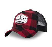 Von Dutch Casquette Homme & Femme, Casquette Trucker JACK, Ajustable, Rouge, Noir, Taille TU